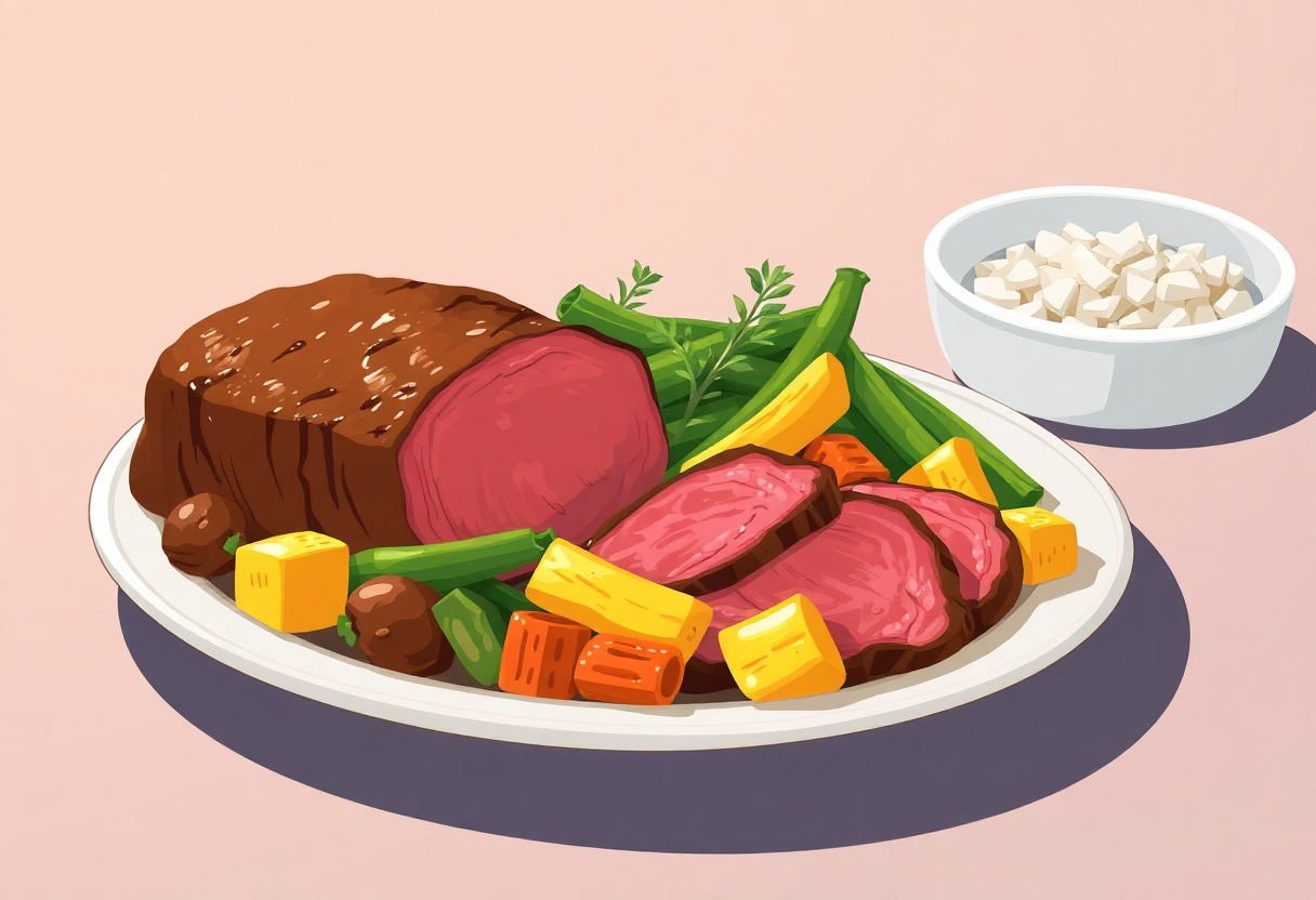 Légumes rôtis accompagnant le rosbeef