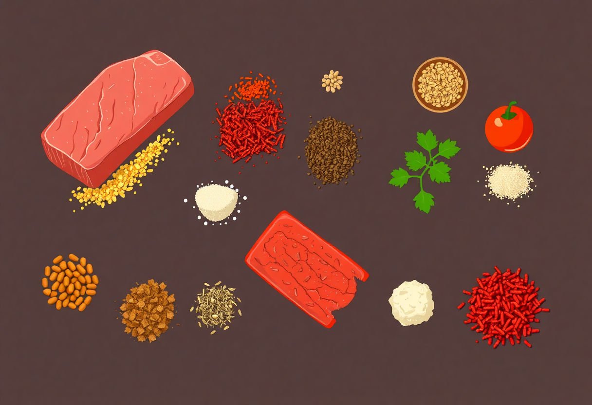 Assaisonnements variés pour la viande et les légumes