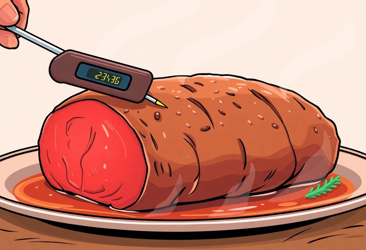 Thermomètre de cuisine inséré dans un rosbeef.