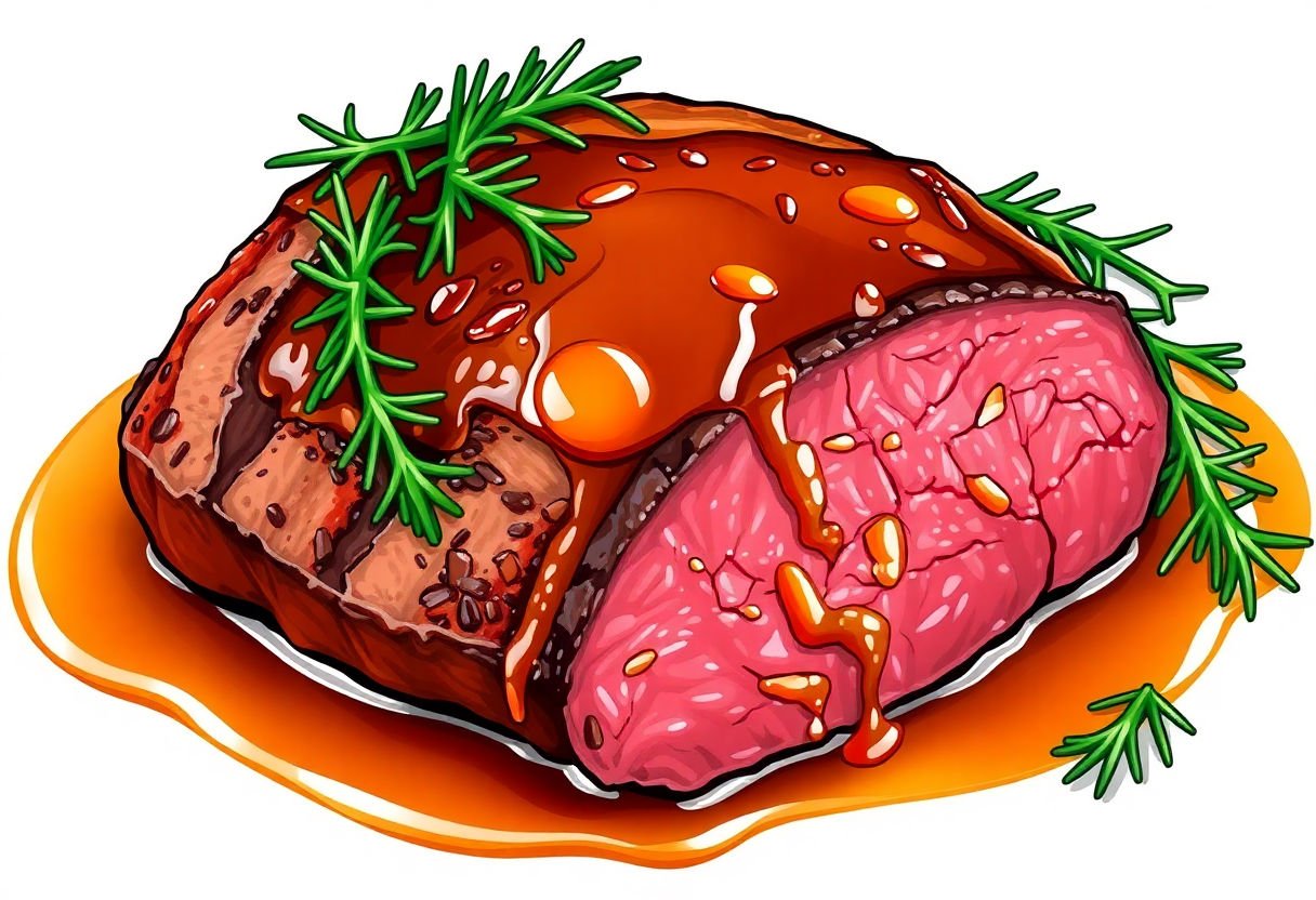 Rosbeef mariné au miel et agrémenté de romarin.