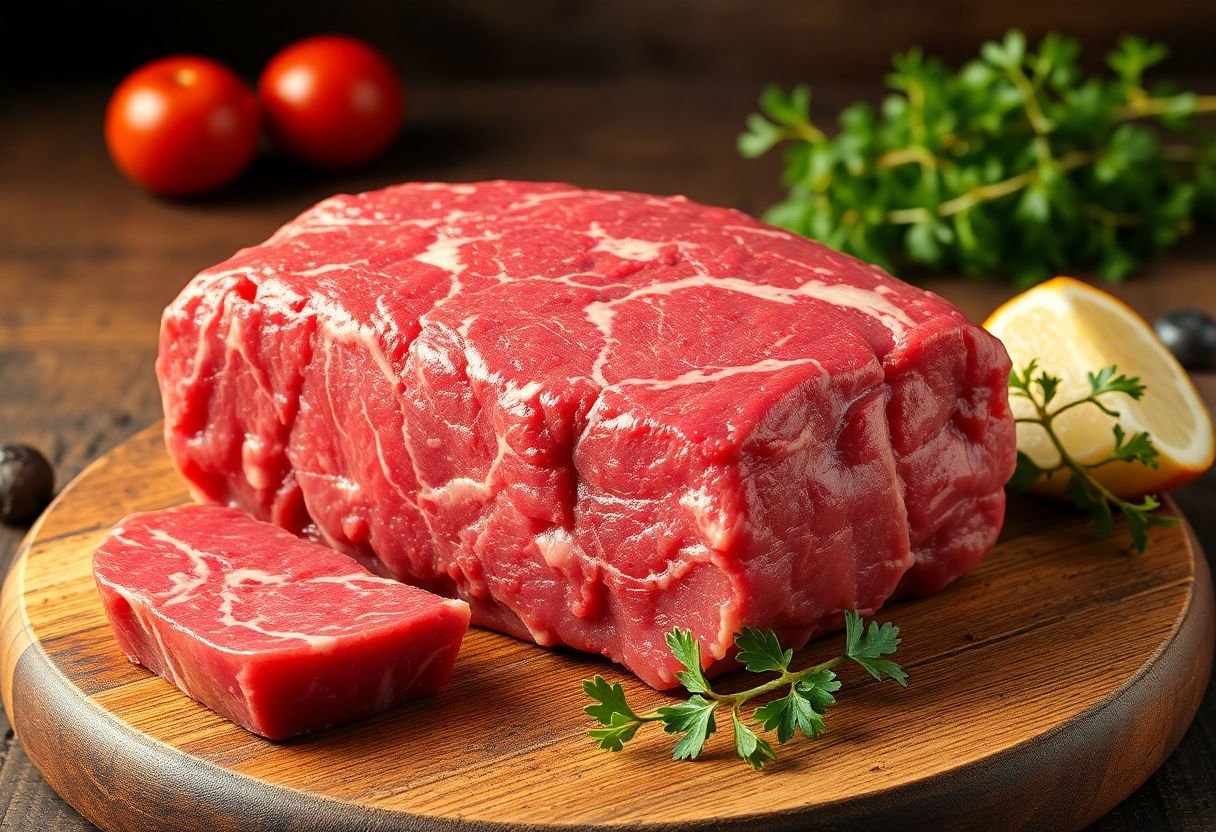 Rosbeef cru prêt à être préparé