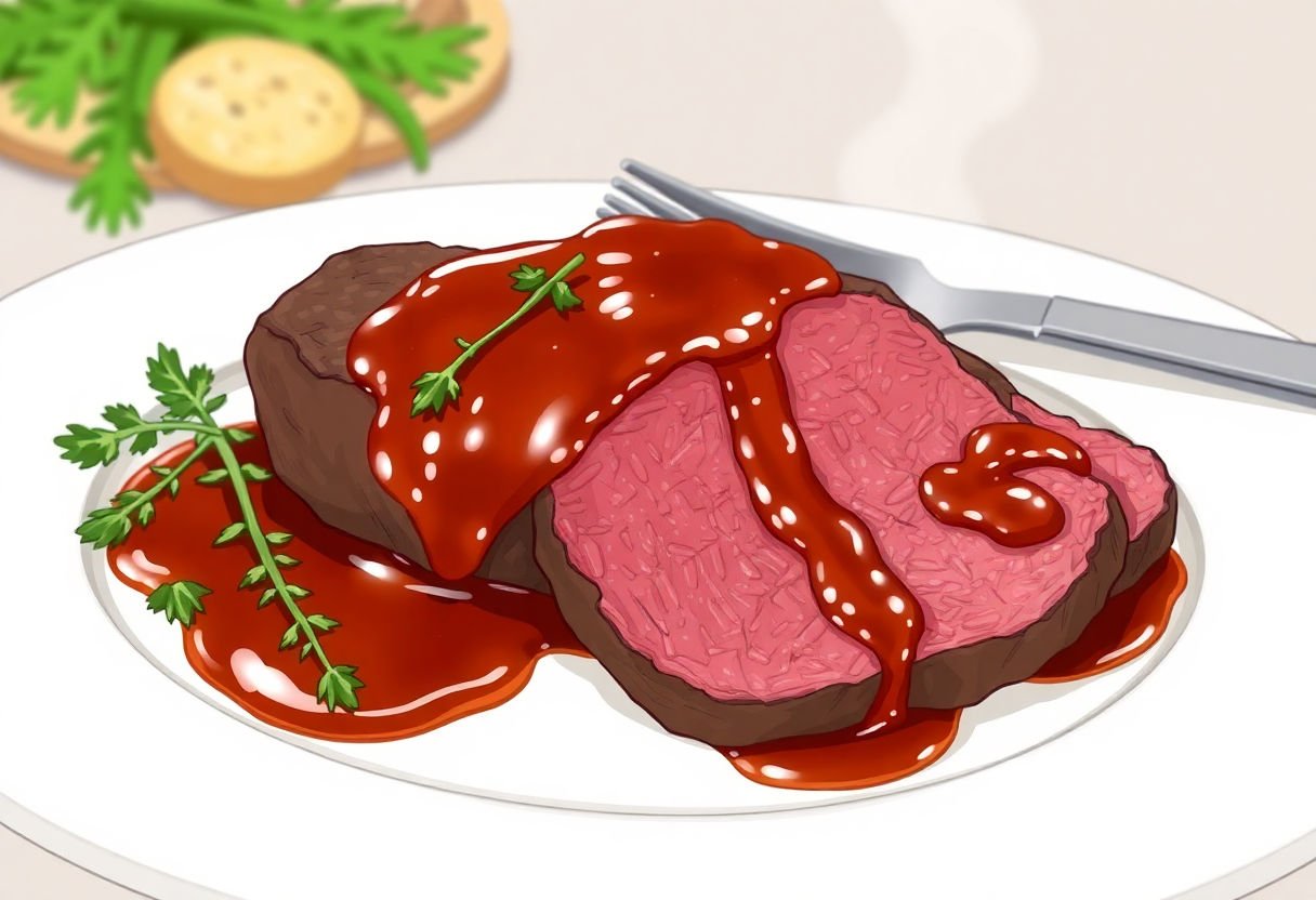 Du rosbeef à la sauce au poivre maison