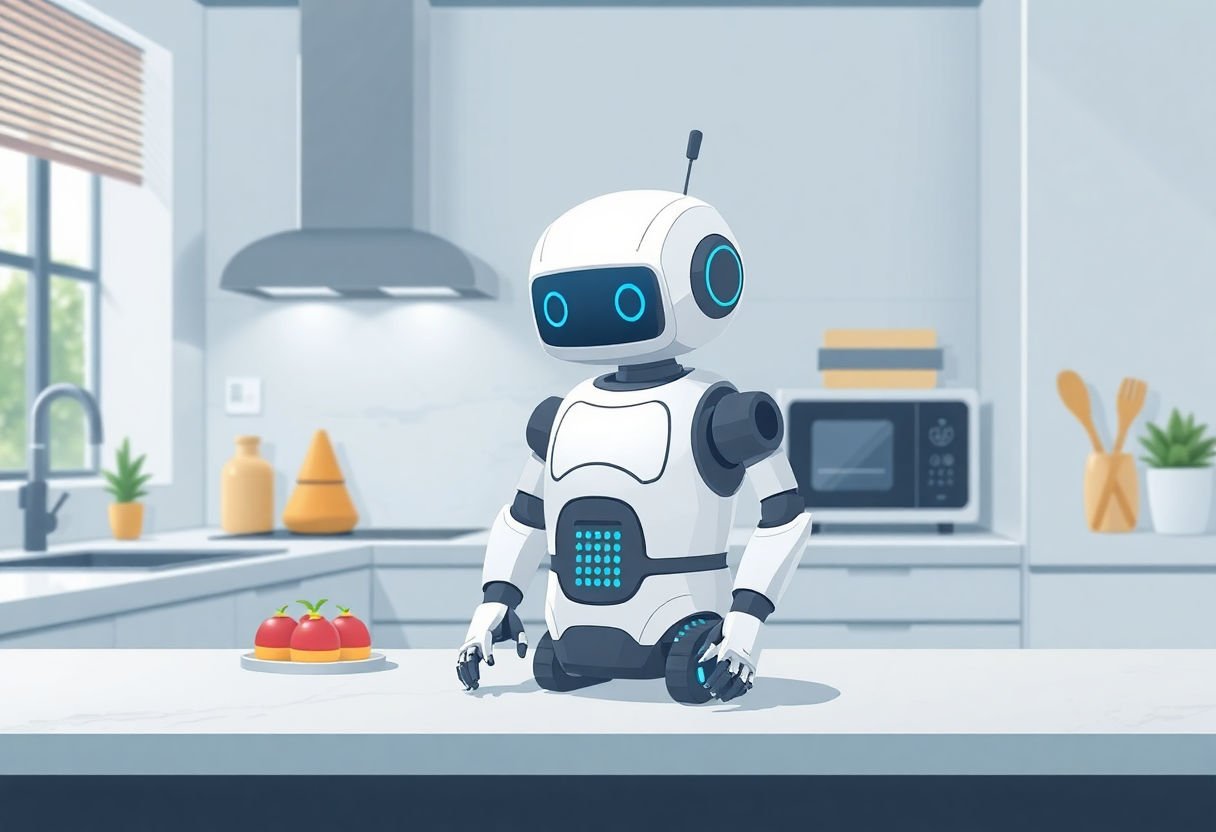 Robot culinaire moderne sur un comptoir