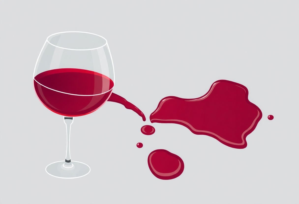 Verre de vin renversé