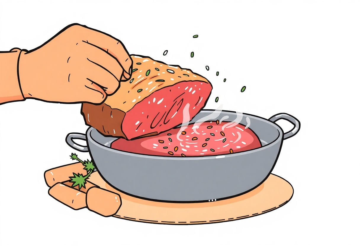 Assaisonnement du rôti de boeuf