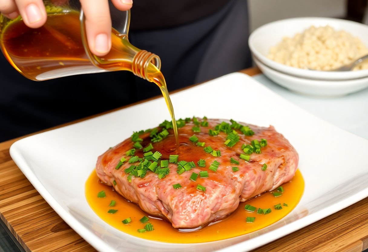 Marinade en cours d'élaboration pour le rosbeef