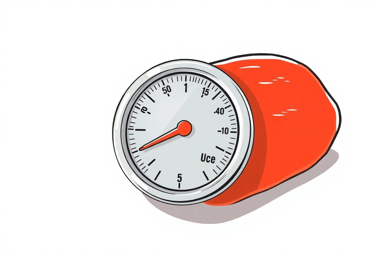 Thermomètre à viande montrant la température